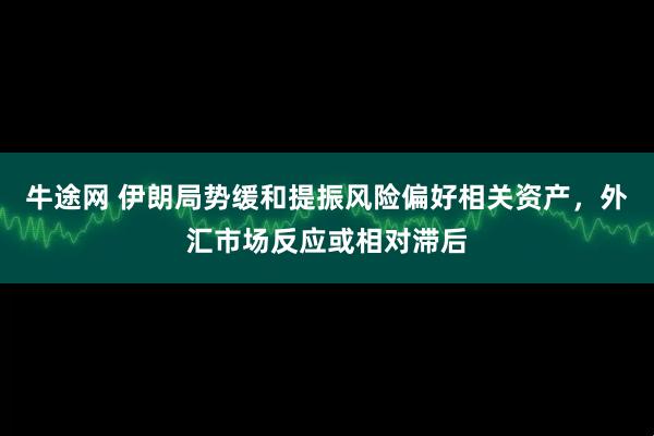 牛途网 伊朗局势缓和提振风险偏好相关资产，外汇市场反应或相对滞后